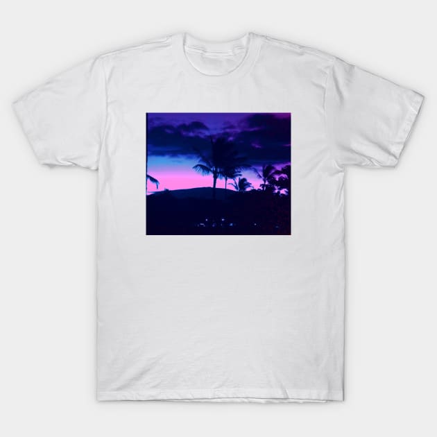 Vapor Sunrise Mauna Kea T-Shirt by lofi_retrowave